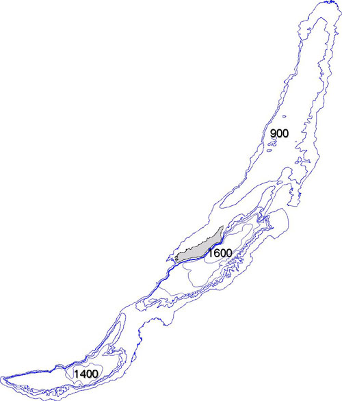 На какой картинке изображен контур озера байкал